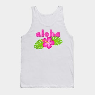 Aloha Pink Hibiscus Floral Tank Top